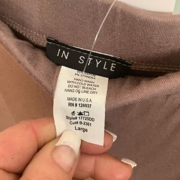 NWT Lian The Label Light Brown Stretch Dress Size Large - Picture 4 of 4